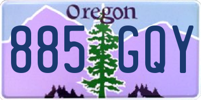 OR license plate 885GQY