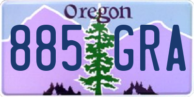 OR license plate 885GRA