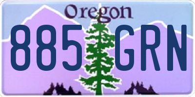 OR license plate 885GRN
