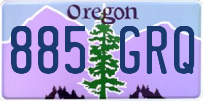 OR license plate 885GRQ