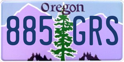 OR license plate 885GRS