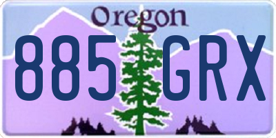 OR license plate 885GRX