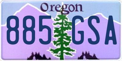 OR license plate 885GSA