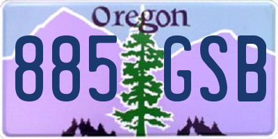 OR license plate 885GSB
