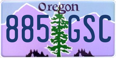 OR license plate 885GSC