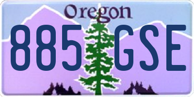OR license plate 885GSE