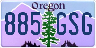 OR license plate 885GSG