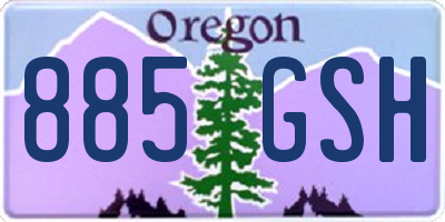 OR license plate 885GSH
