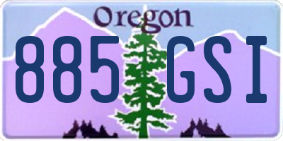 OR license plate 885GSI
