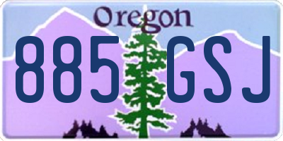 OR license plate 885GSJ