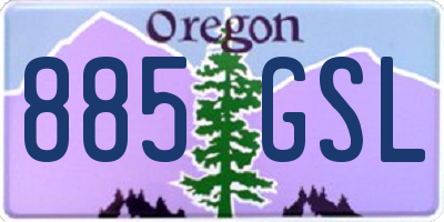 OR license plate 885GSL
