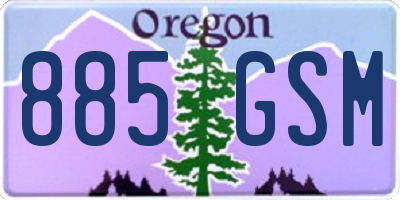 OR license plate 885GSM