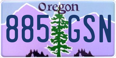 OR license plate 885GSN