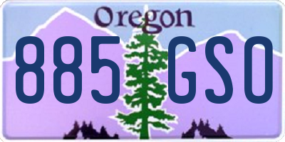 OR license plate 885GSO