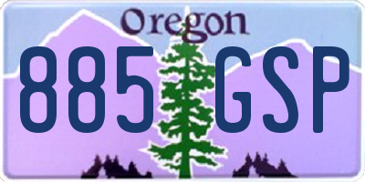 OR license plate 885GSP
