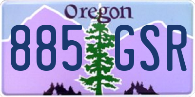 OR license plate 885GSR