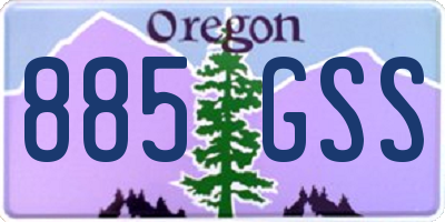 OR license plate 885GSS