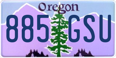 OR license plate 885GSU