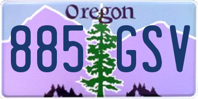 OR license plate 885GSV