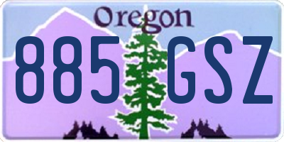 OR license plate 885GSZ