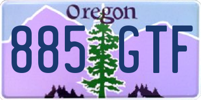 OR license plate 885GTF