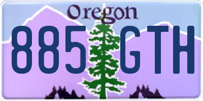 OR license plate 885GTH