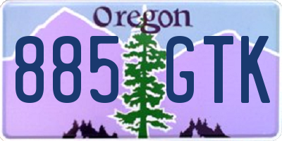 OR license plate 885GTK