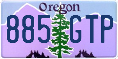 OR license plate 885GTP