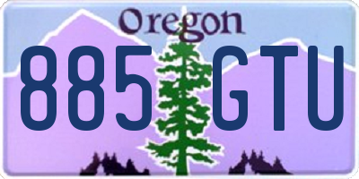 OR license plate 885GTU