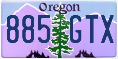 OR license plate 885GTX
