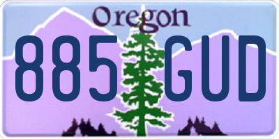 OR license plate 885GUD