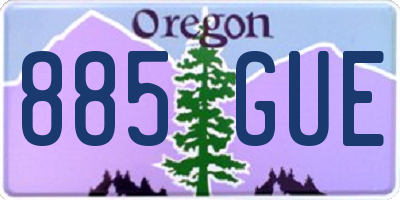 OR license plate 885GUE