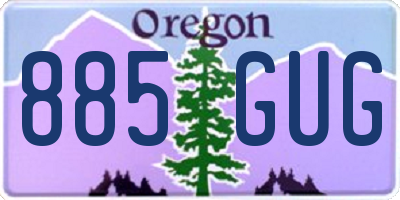 OR license plate 885GUG