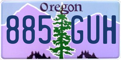 OR license plate 885GUH