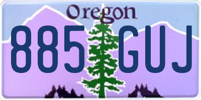 OR license plate 885GUJ