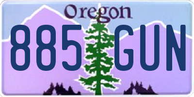 OR license plate 885GUN