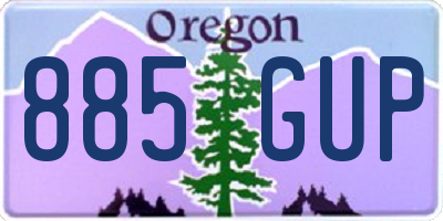 OR license plate 885GUP