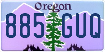 OR license plate 885GUQ