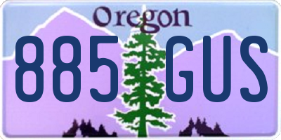 OR license plate 885GUS
