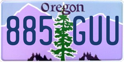 OR license plate 885GUU