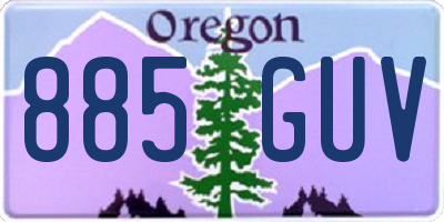 OR license plate 885GUV