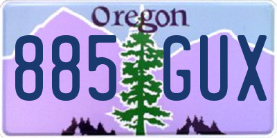 OR license plate 885GUX