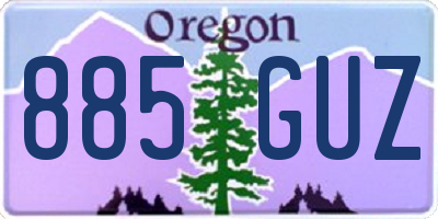 OR license plate 885GUZ