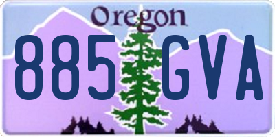 OR license plate 885GVA