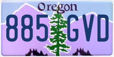 OR license plate 885GVD
