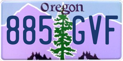 OR license plate 885GVF