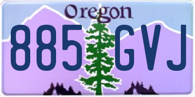 OR license plate 885GVJ