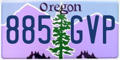 OR license plate 885GVP