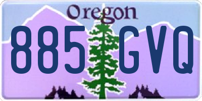 OR license plate 885GVQ