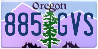 OR license plate 885GVS